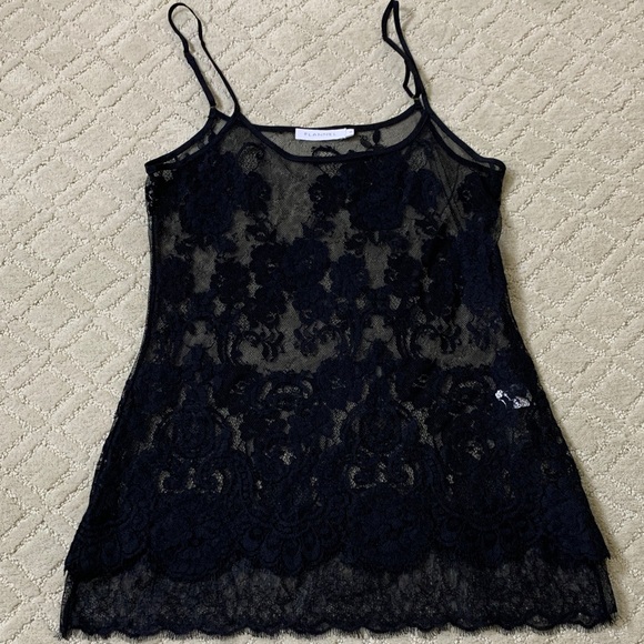 FLANNEL Black Lace Camisole Adjustable Straps Size 0 - Picture 2 of 8